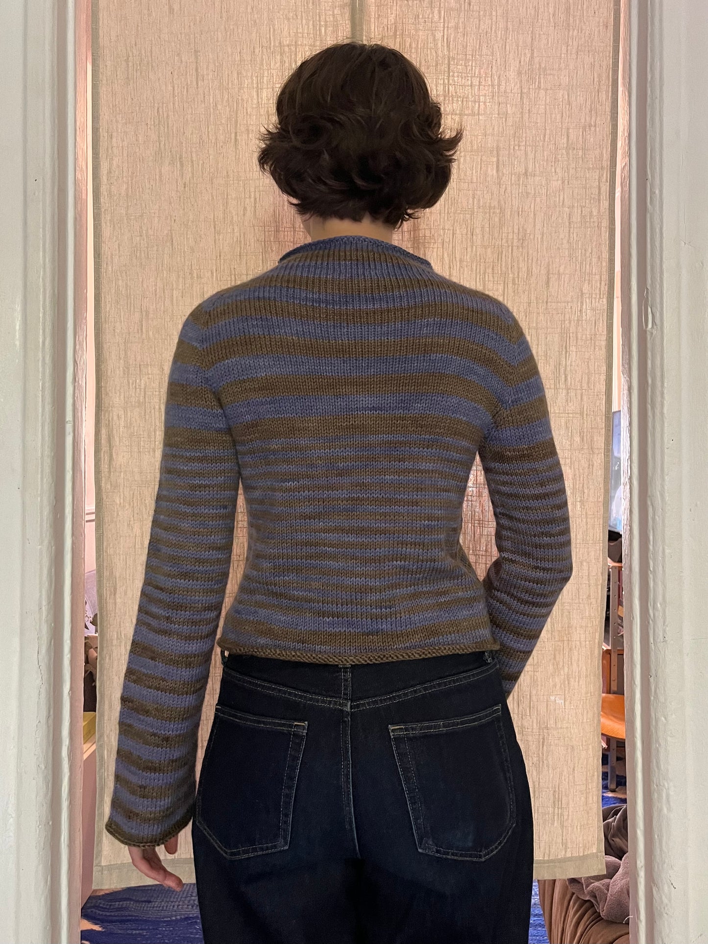 Striped long sleeve top