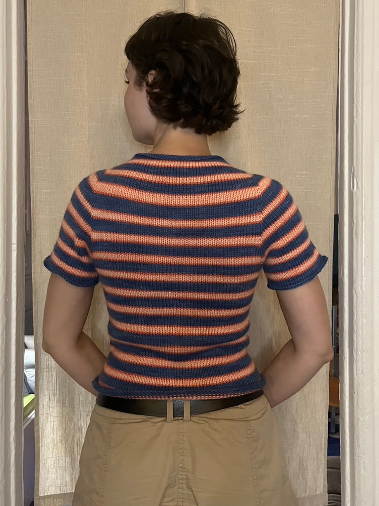 Striped short sleeve top