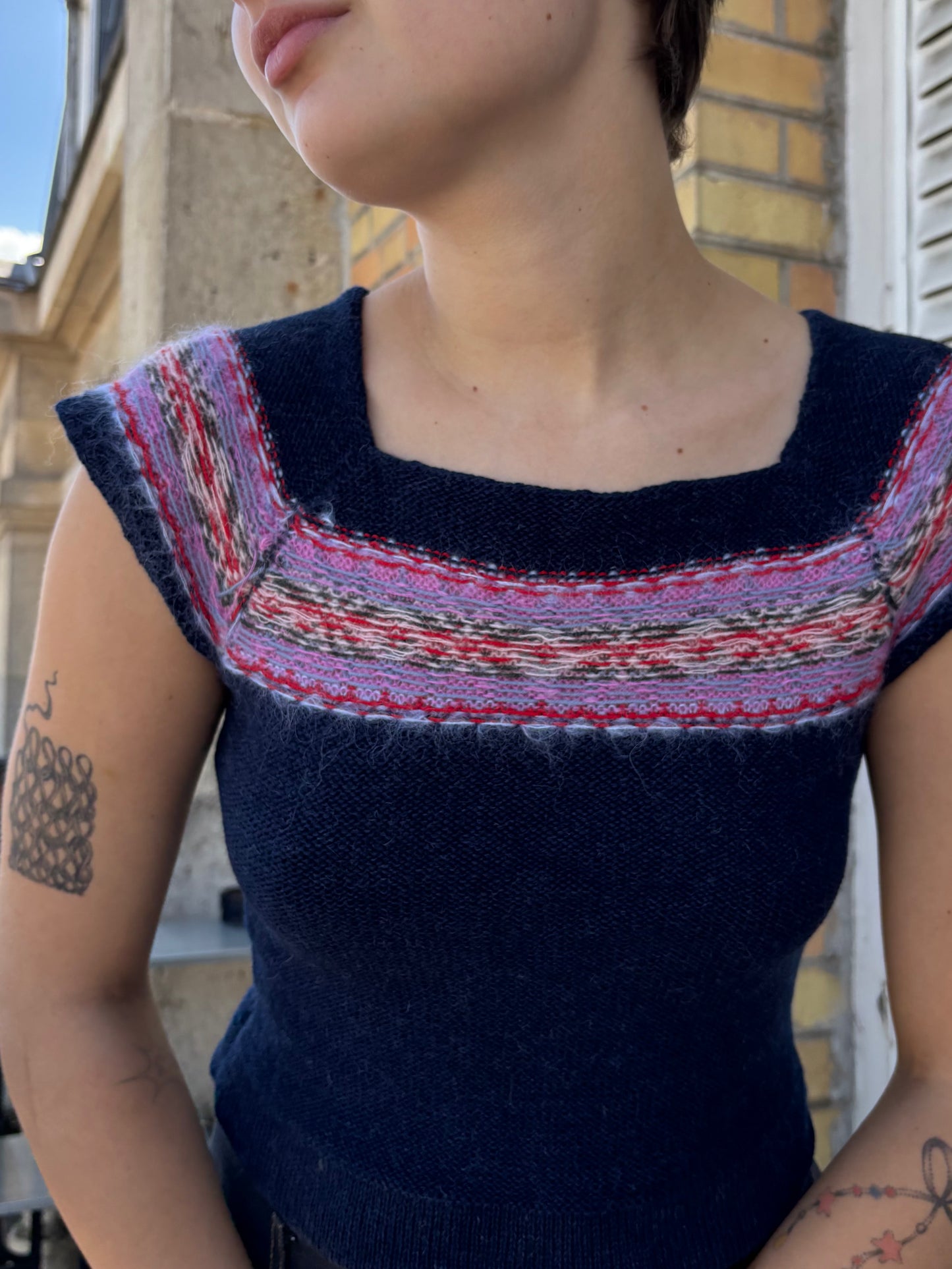 MADE TO ORDER - Mosaic short sleeve (navy)