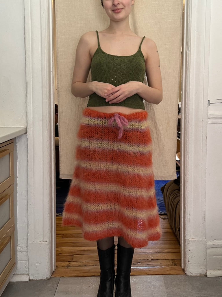 MADE TO ORDER - Striped brushed skirt