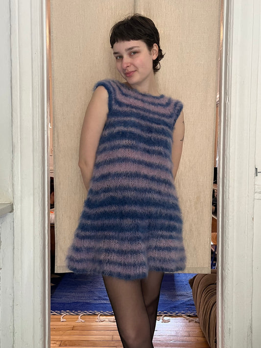MADE TO ORDER - Striped brushed mohair dress