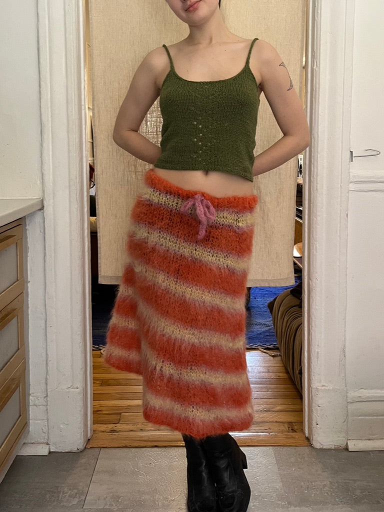 MADE TO ORDER - Striped brushed skirt