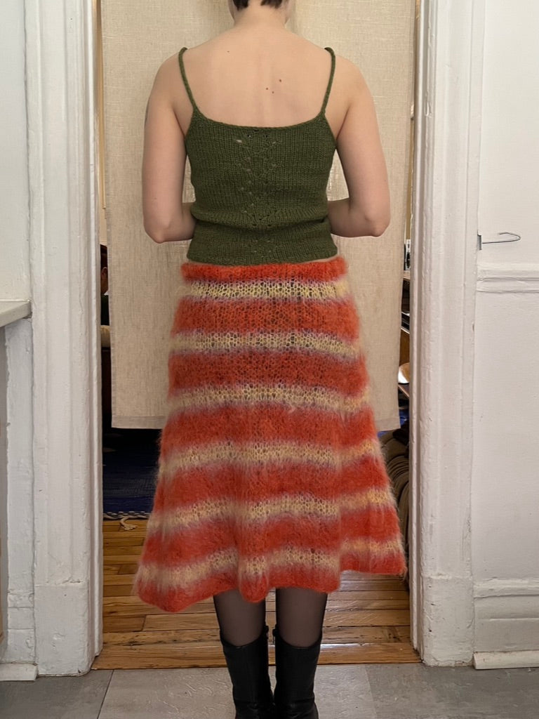 MADE TO ORDER - Striped brushed skirt
