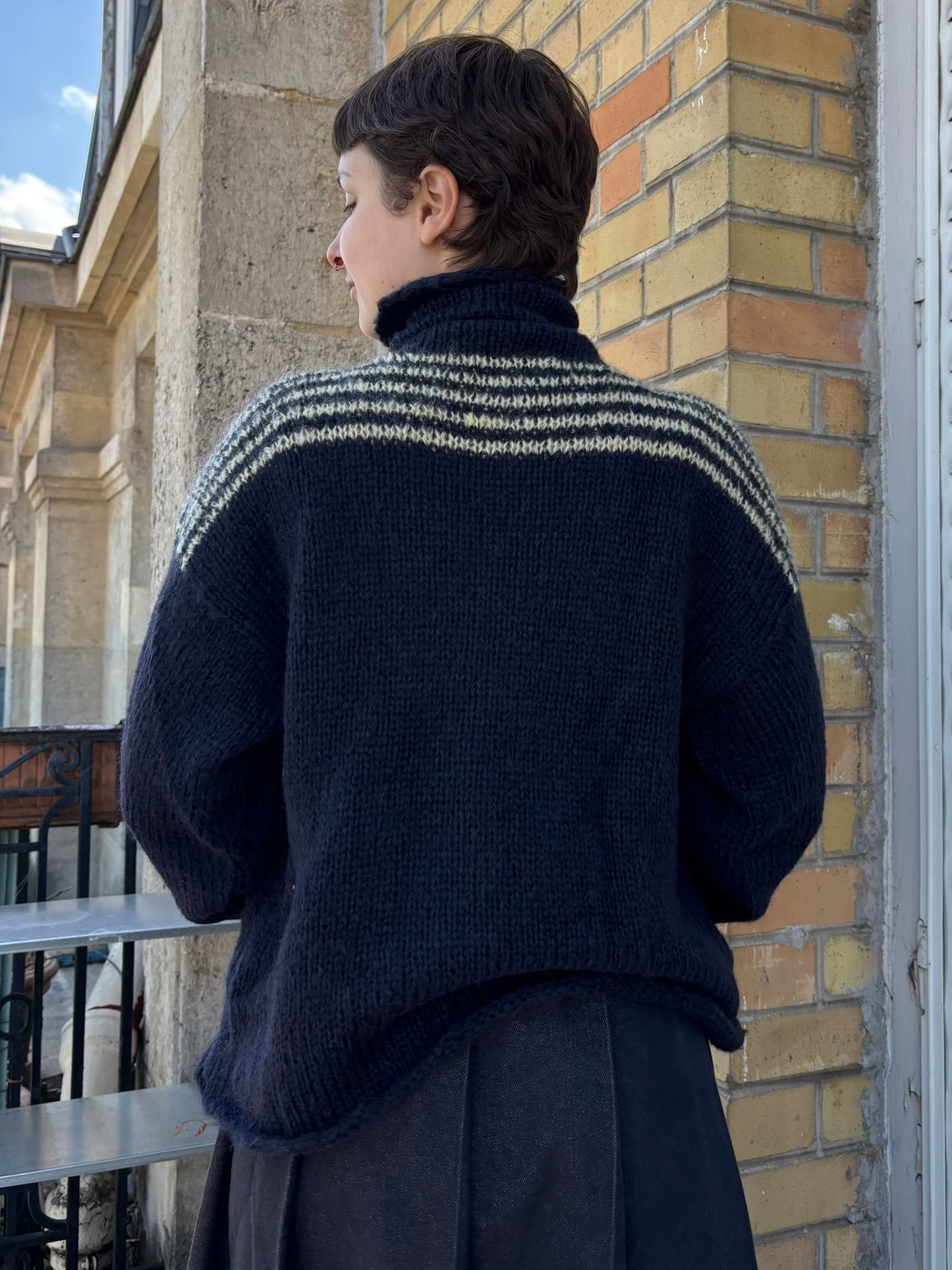 OOAK - High neck drawings sweater 01