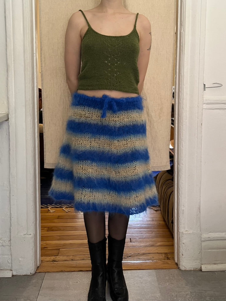MADE TO ORDER - Striped brushed skirt