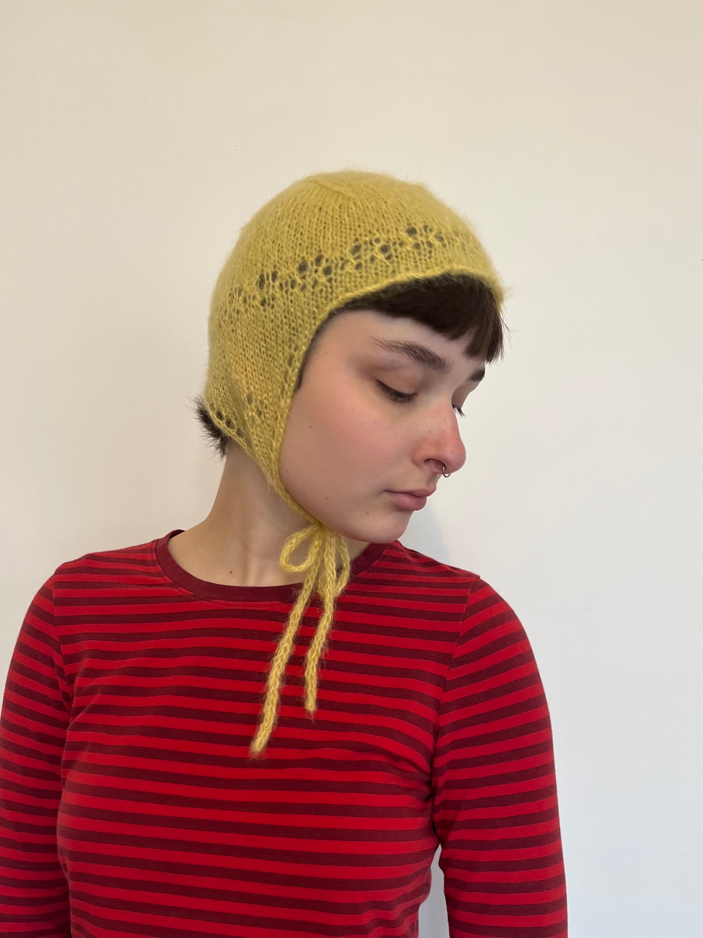 Lace pixie bonnet