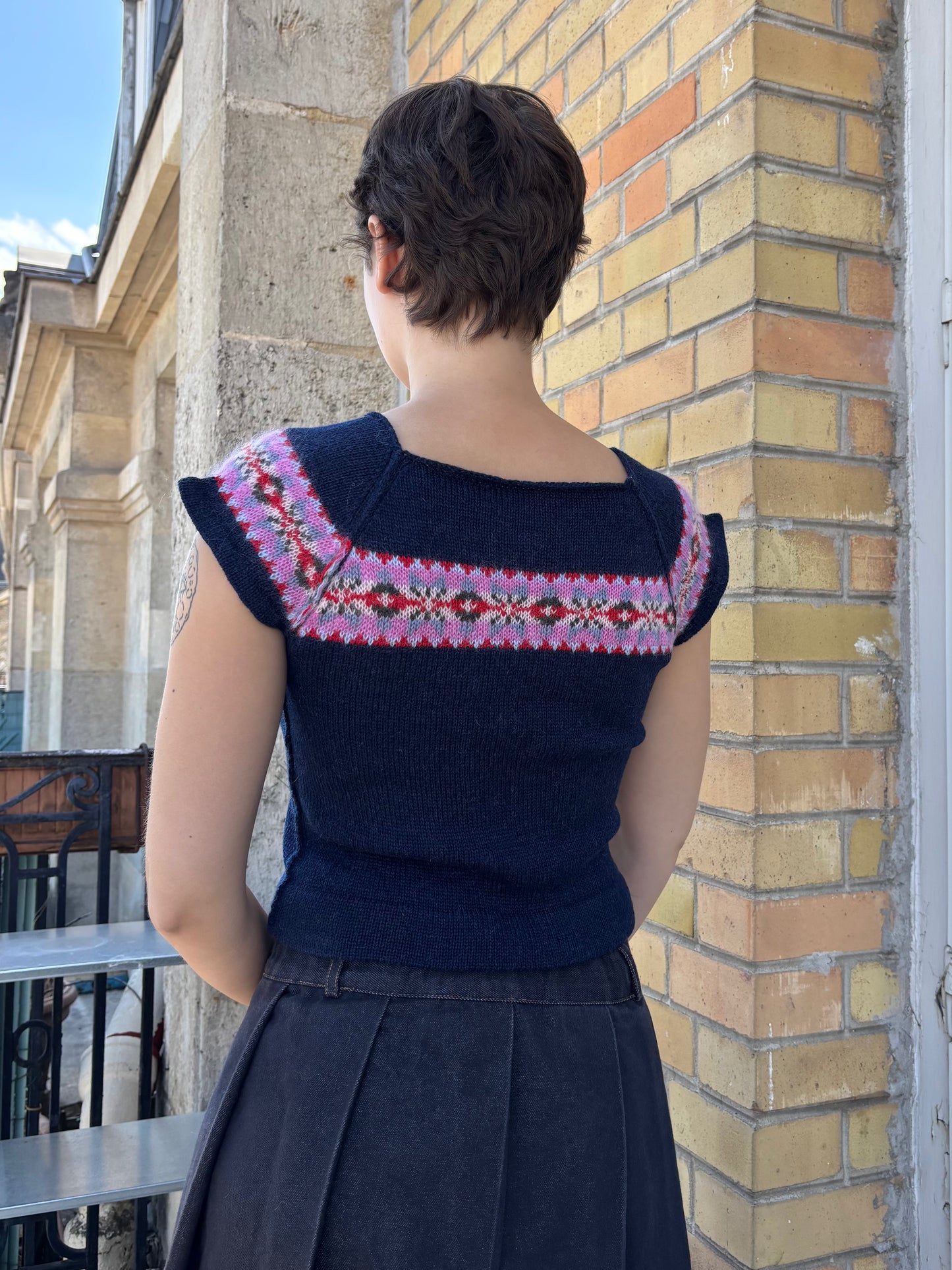 MADE TO ORDER - Mosaic short sleeve (navy)