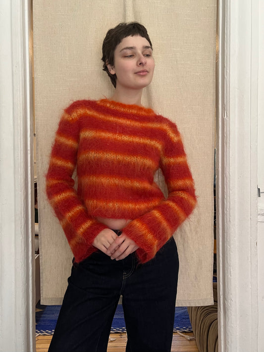 Fire stripped mohair sweater