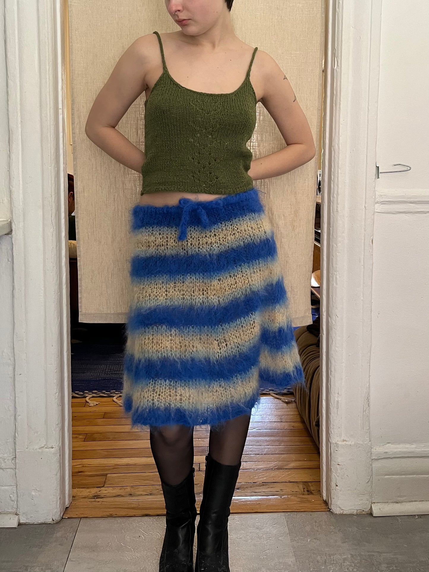 MADE TO ORDER - Striped brushed skirt