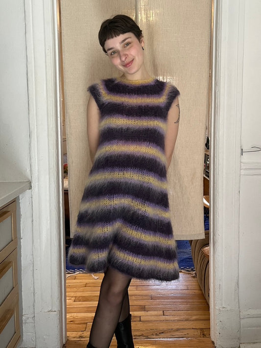 MADE TO ORDER - Striped brushed mohair dress