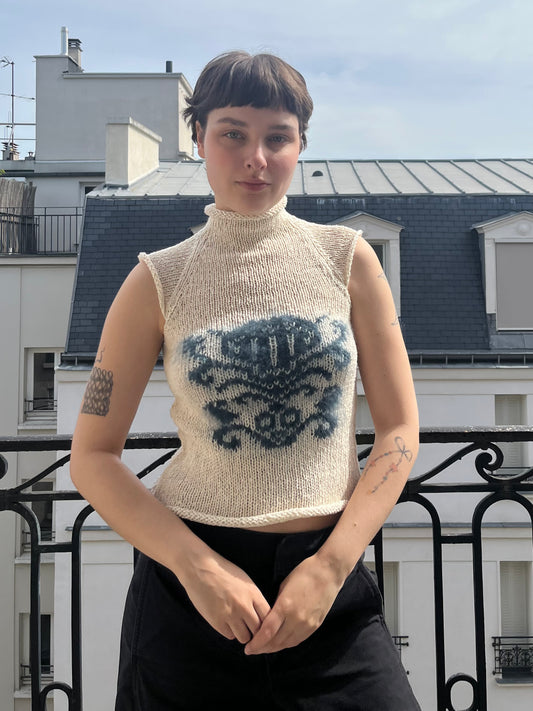 PREORDER - Mohair glyph raglan top