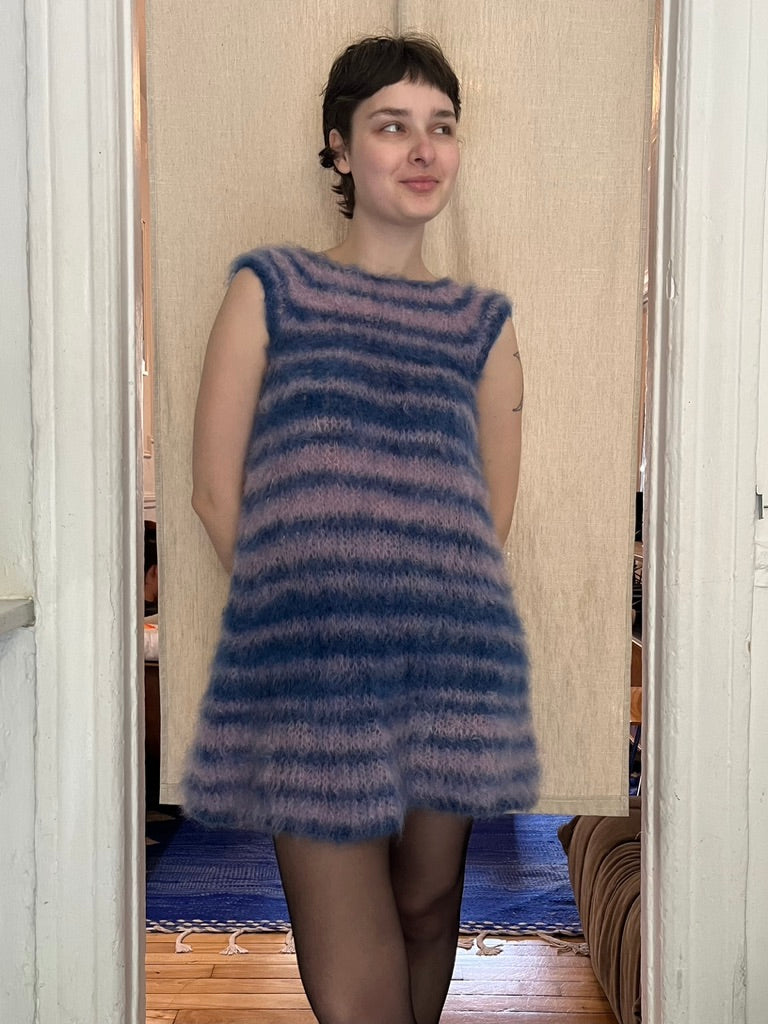 MADE TO ORDER - Striped brushed mohair dress