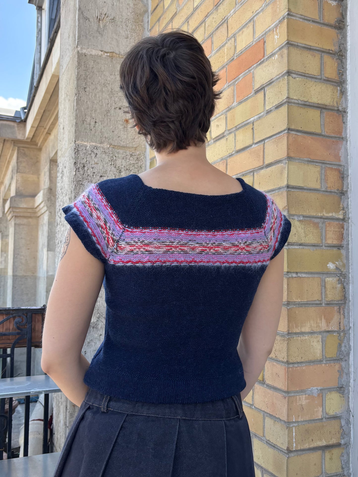 MADE TO ORDER - Mosaic short sleeve (navy)