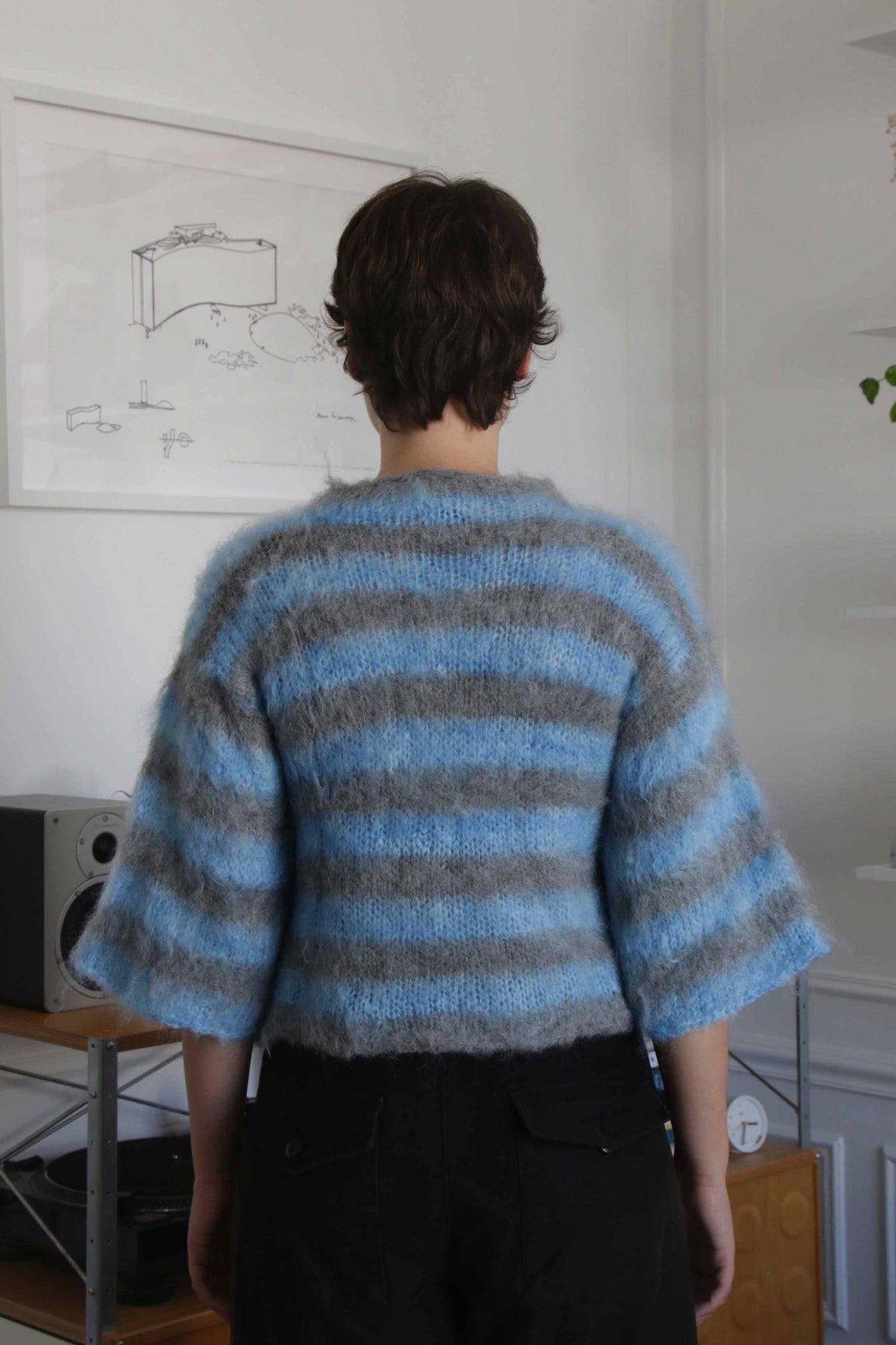 MADE TO ORDER - Striped brushed mohair cardi