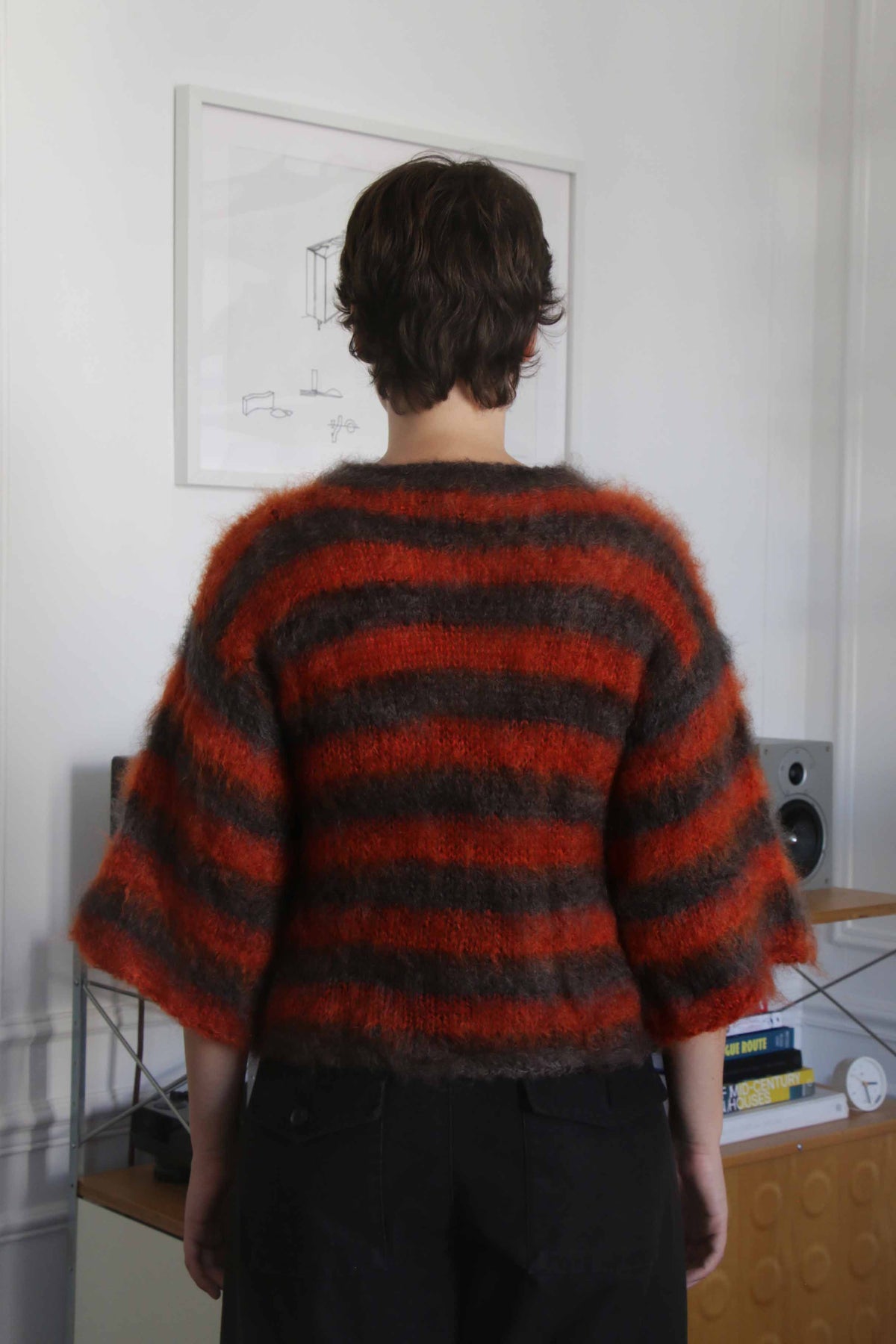 MADE TO ORDER - Striped brushed mohair cardi
