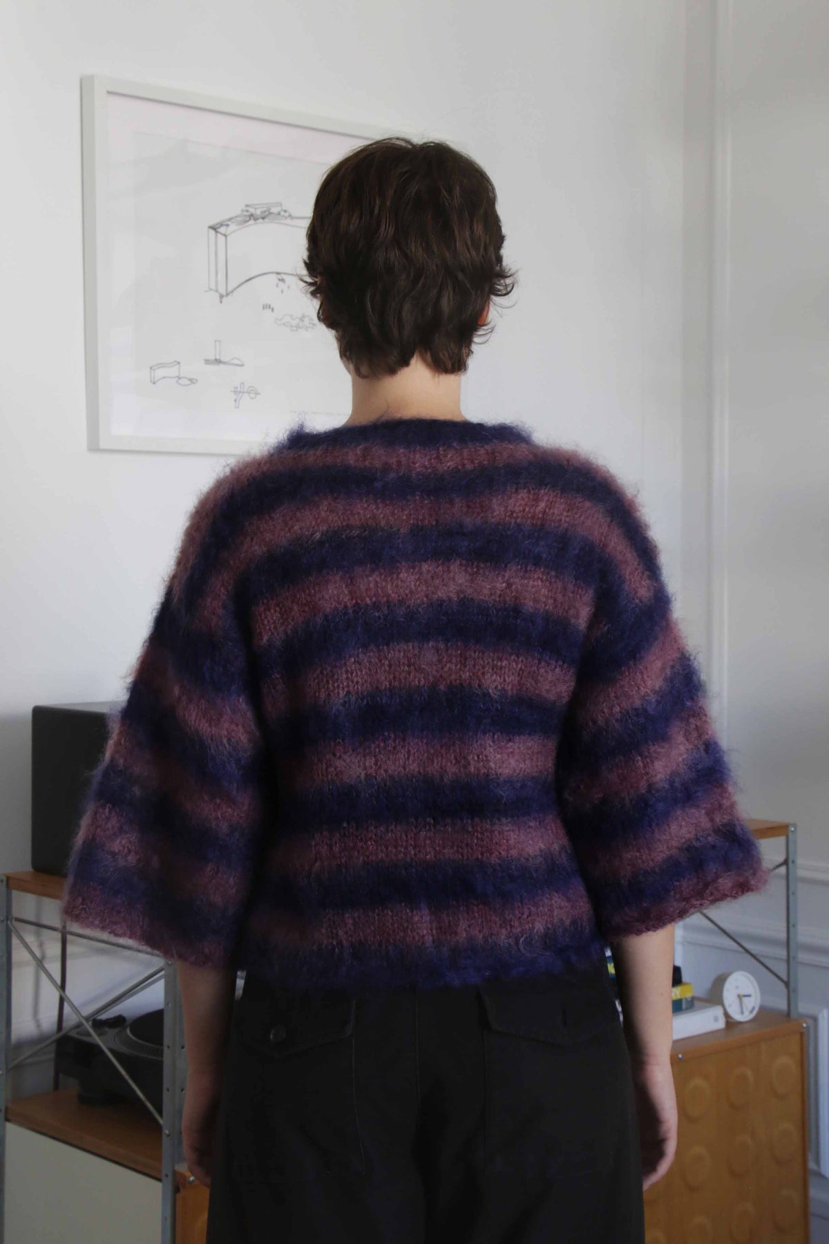 MADE TO ORDER - Striped brushed mohair cardi
