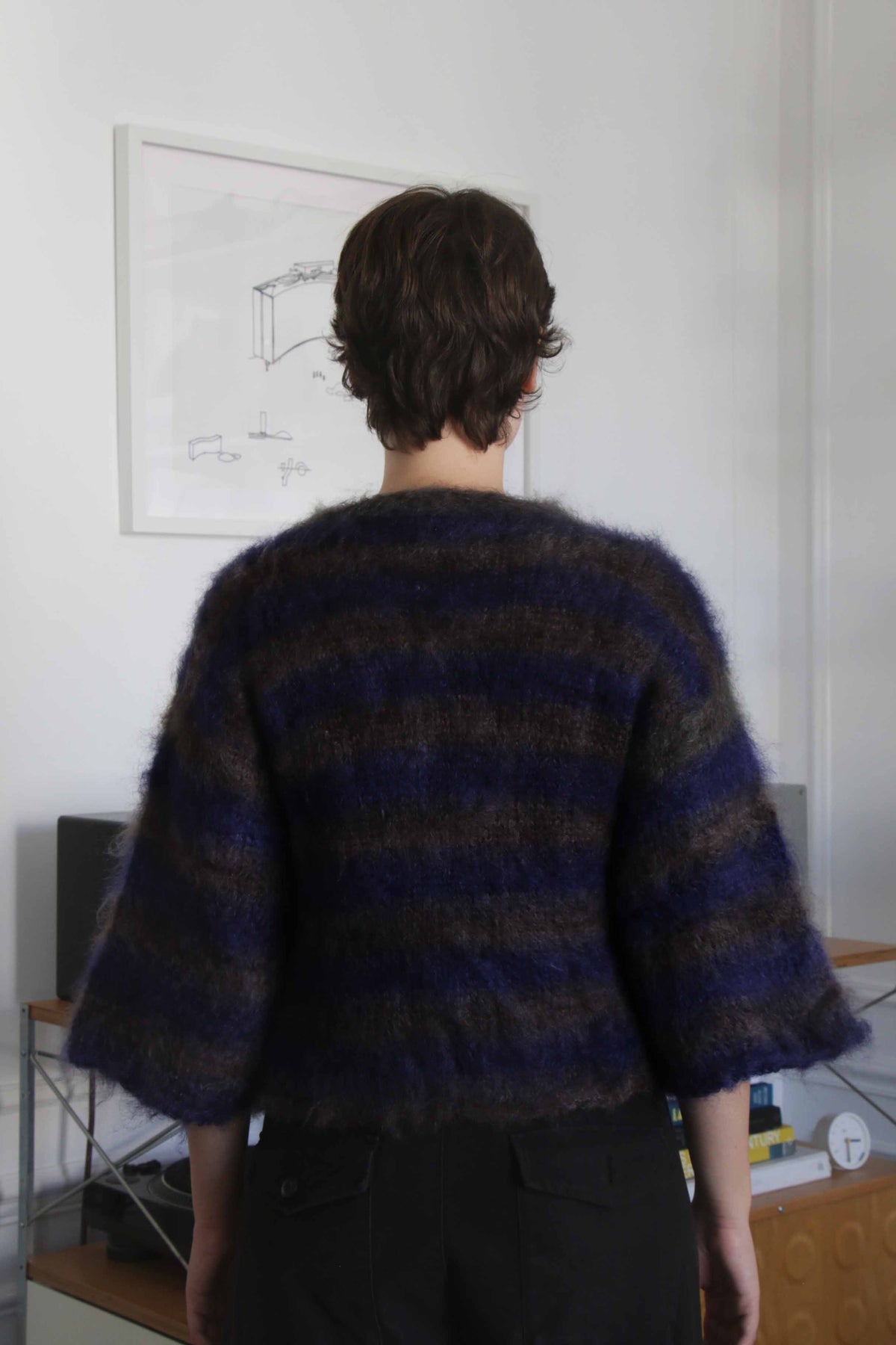 MADE TO ORDER - Striped brushed mohair cardi