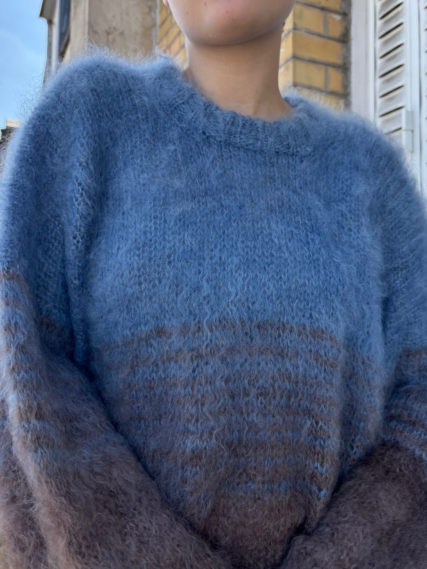 MADE TO ORDER - Mohair gradient sweater (Brown/blue)