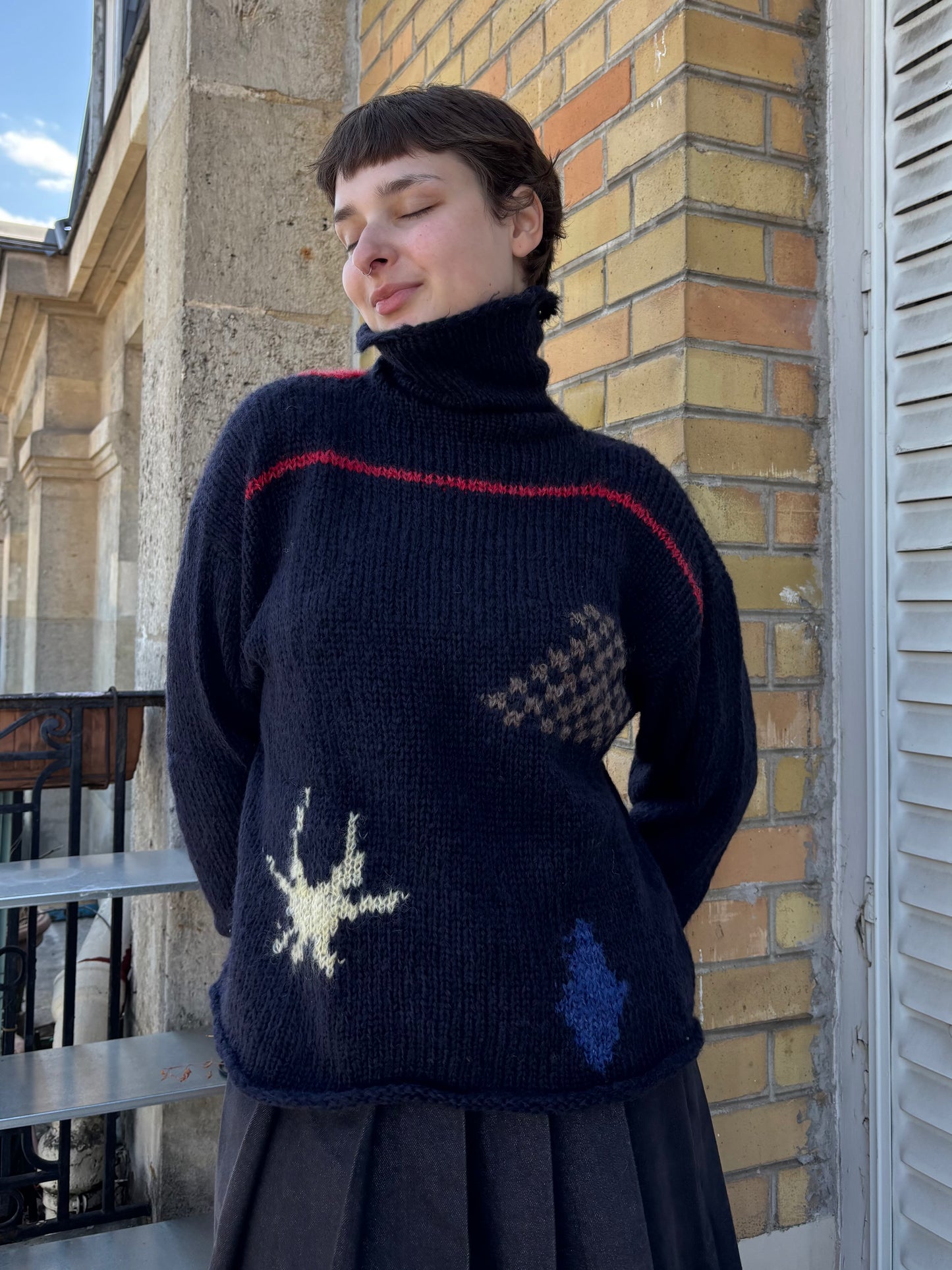 OOAK - High neck drawings sweater 02