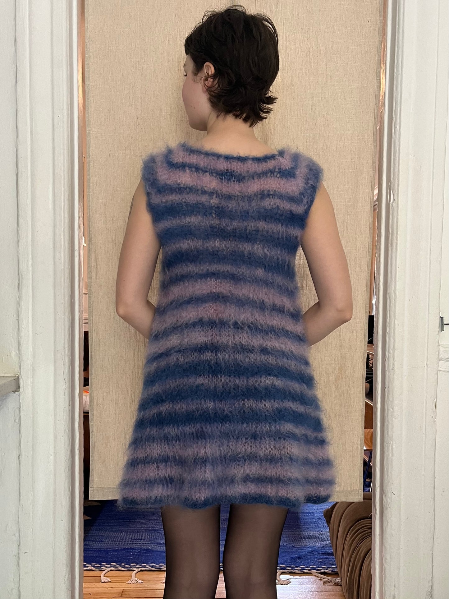 MADE TO ORDER - Striped brushed mohair dress