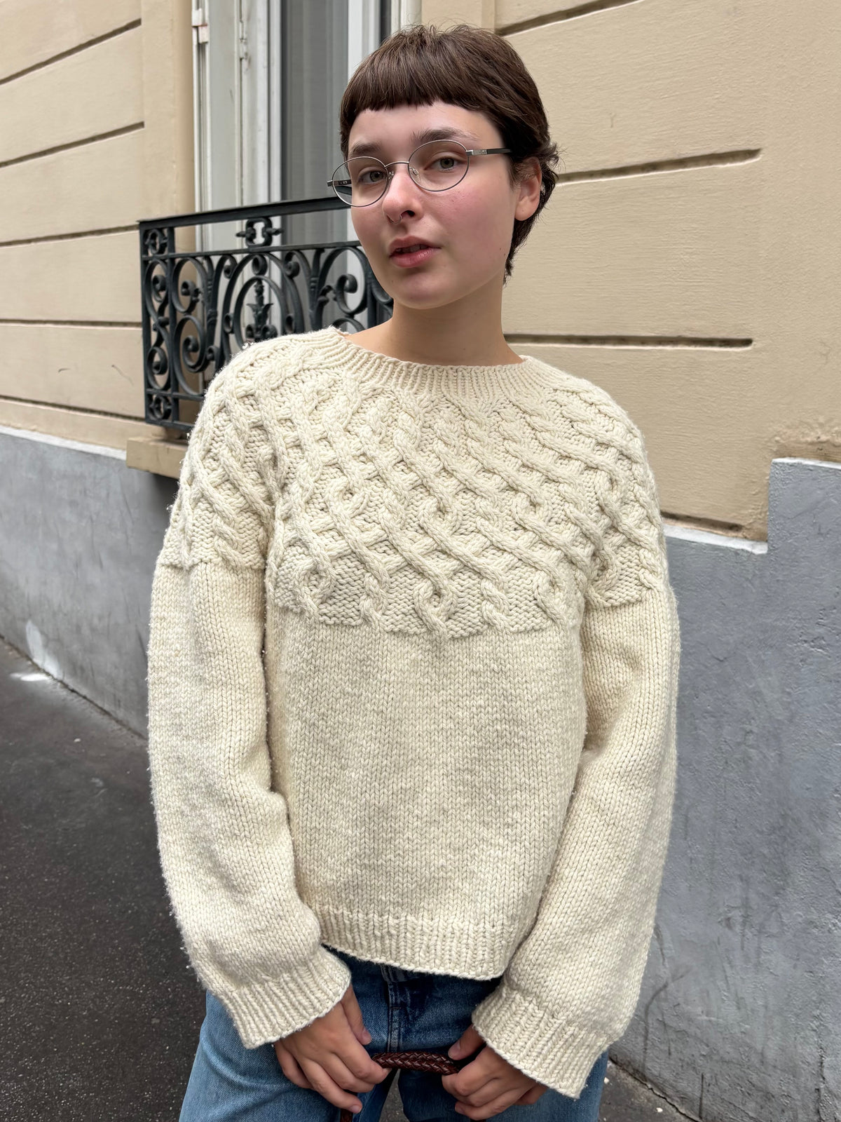 The Cable Yoke Sweater knitting pattern