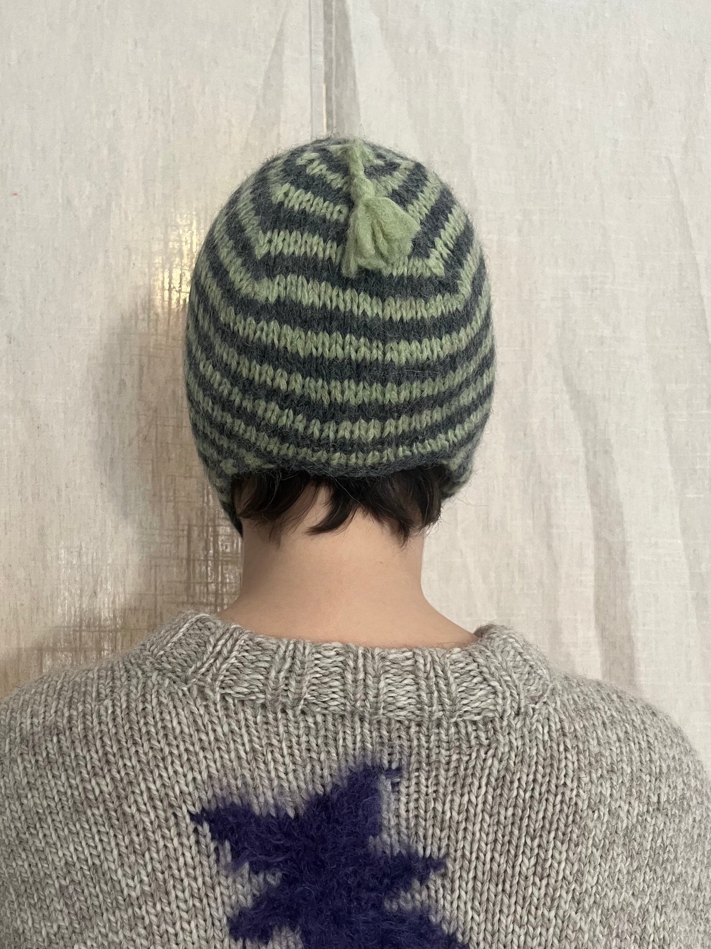 Stripped pixie bonnet