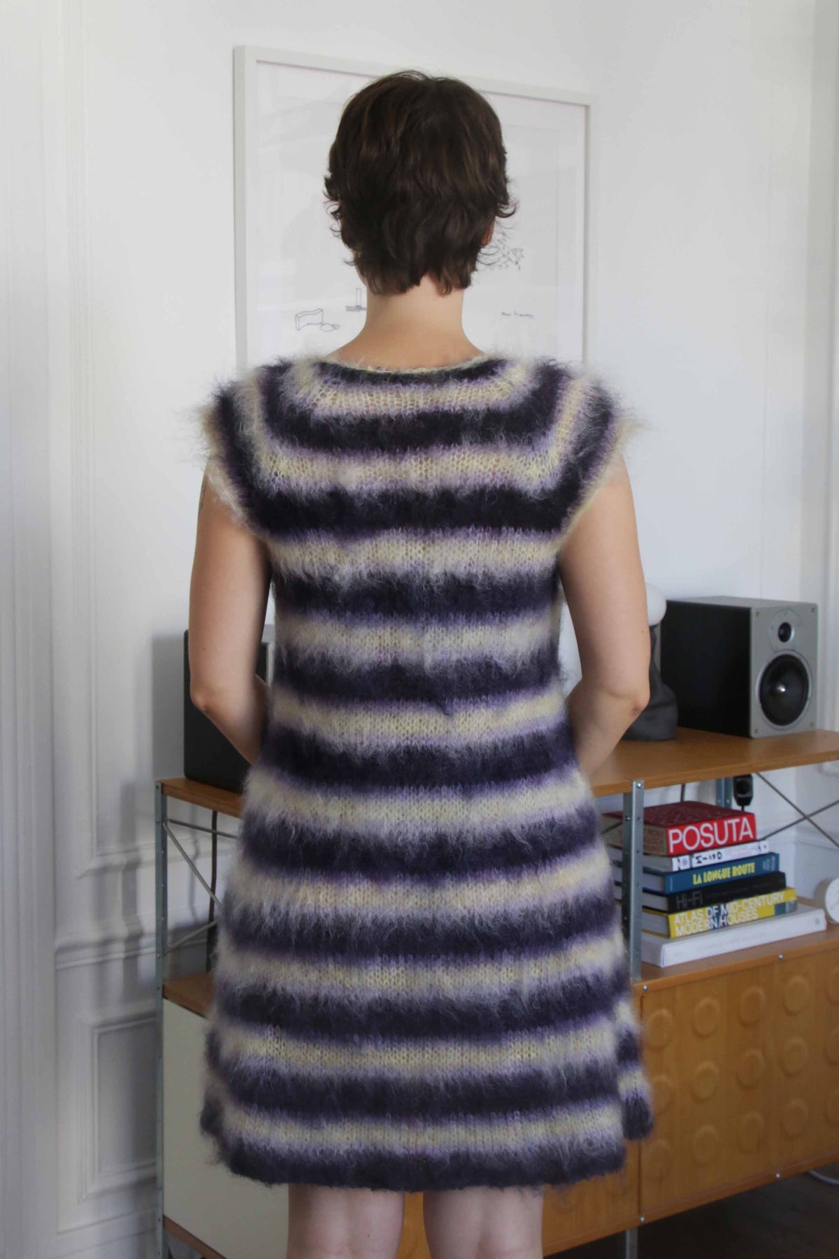 MADE TO ORDER - Striped brushed mohair dress